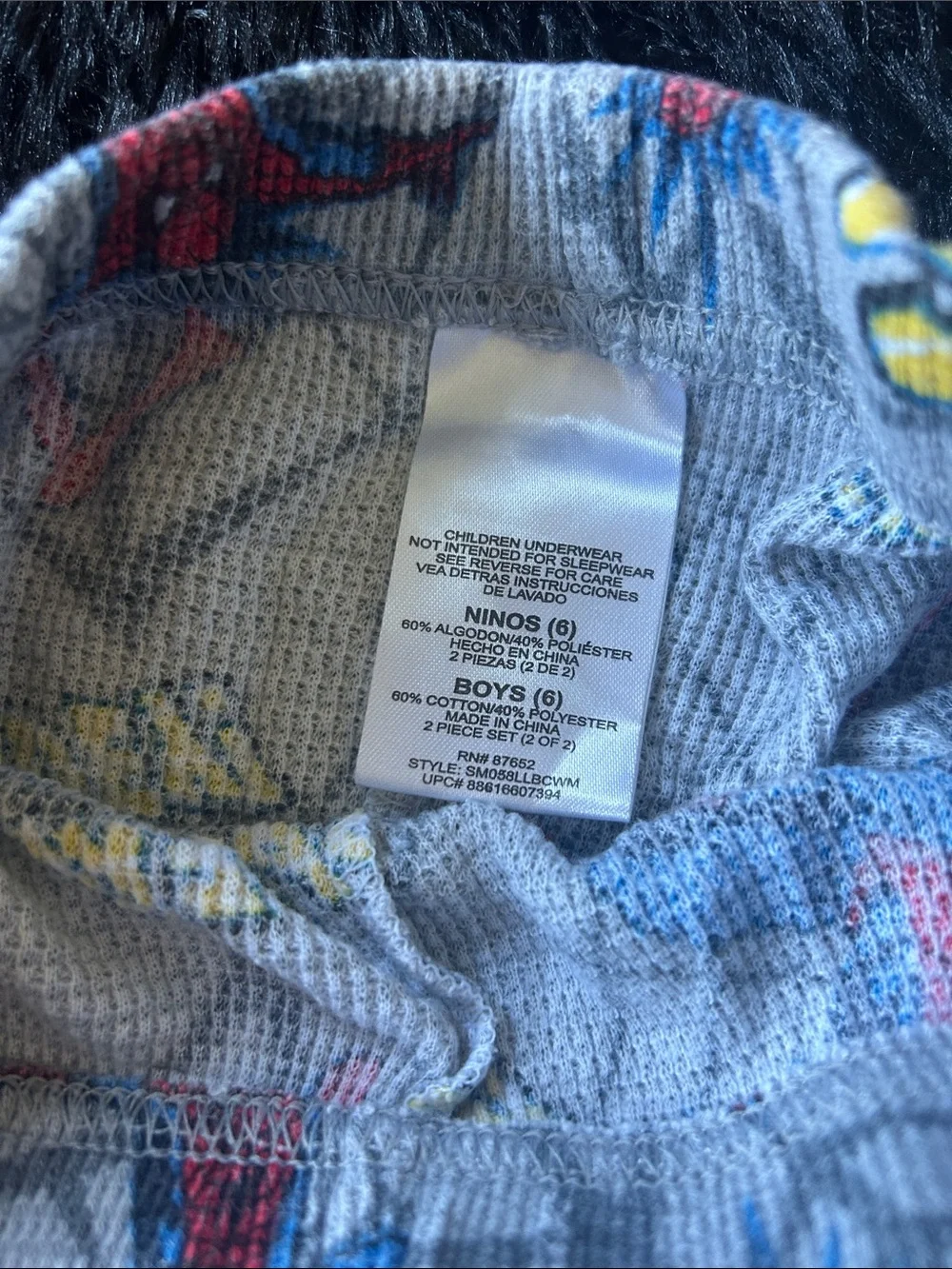 Kids Spider Hero Gray & Blue Pajama Pants
